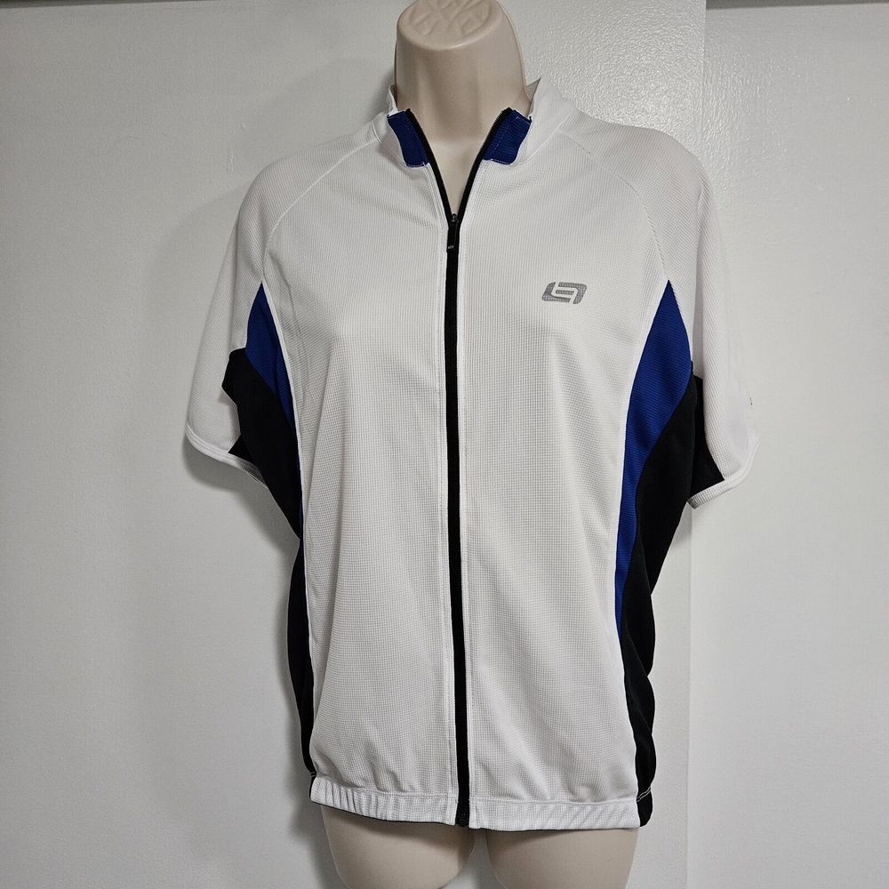 Bellwether Elite CS Octane Women's White Blue‎ Full-Zip Cycling Jersey Size L